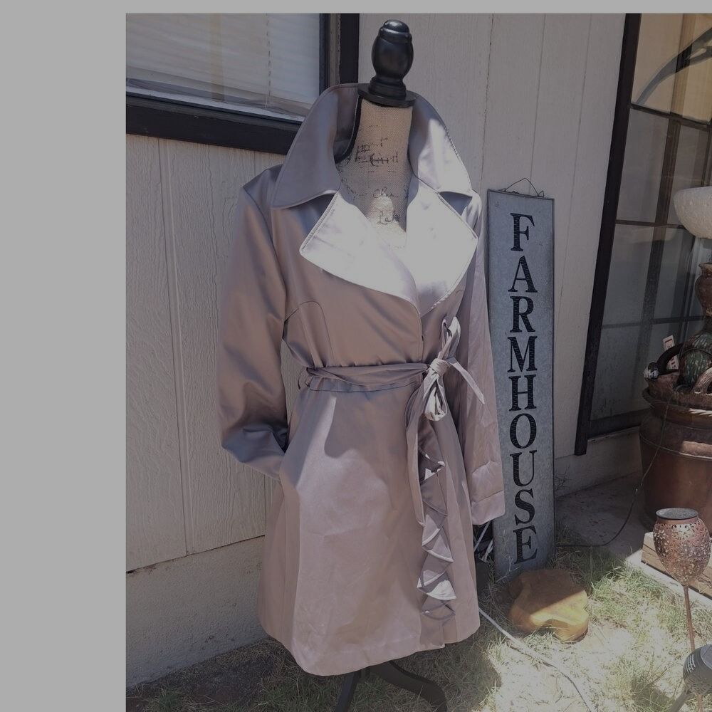 Gorgeous & Elegant Pewter Unique Tahari Formal Jacket-Coat Fits M-L